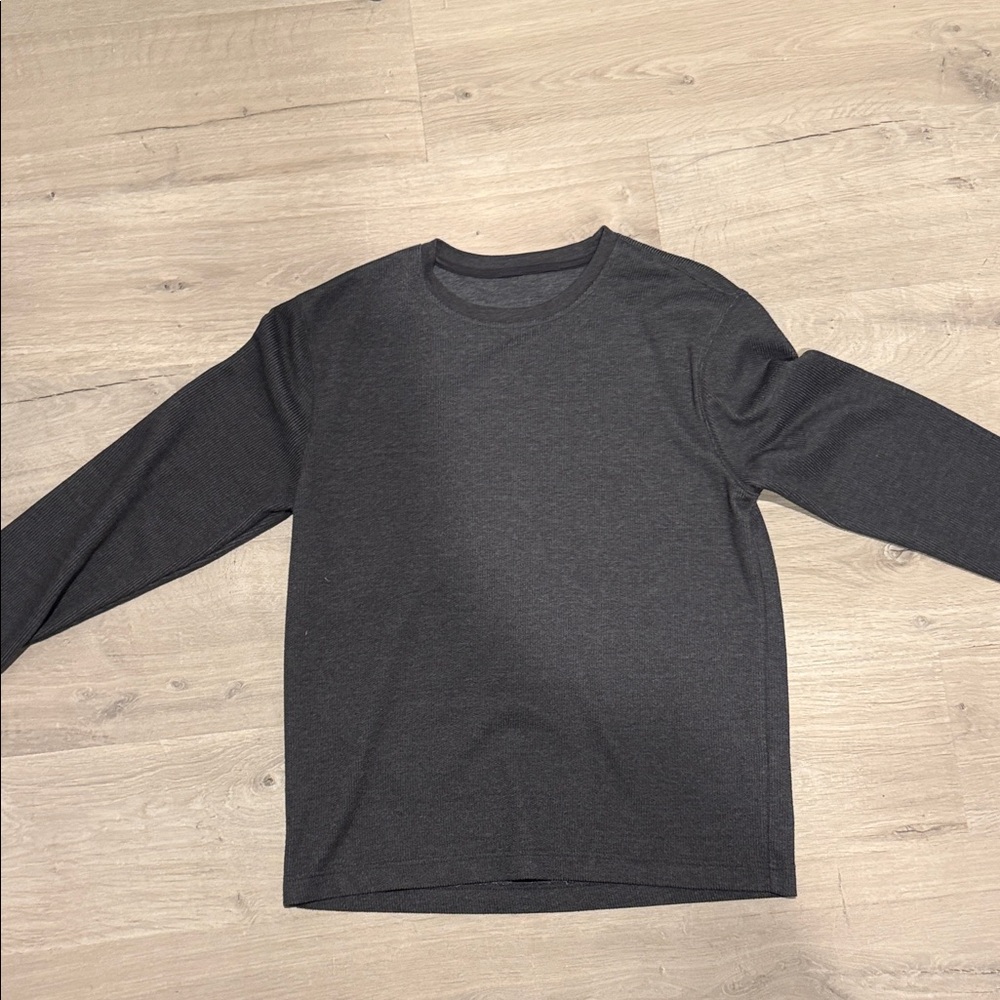 GAP waffle LS Crew charcoal